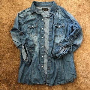 Denim button down